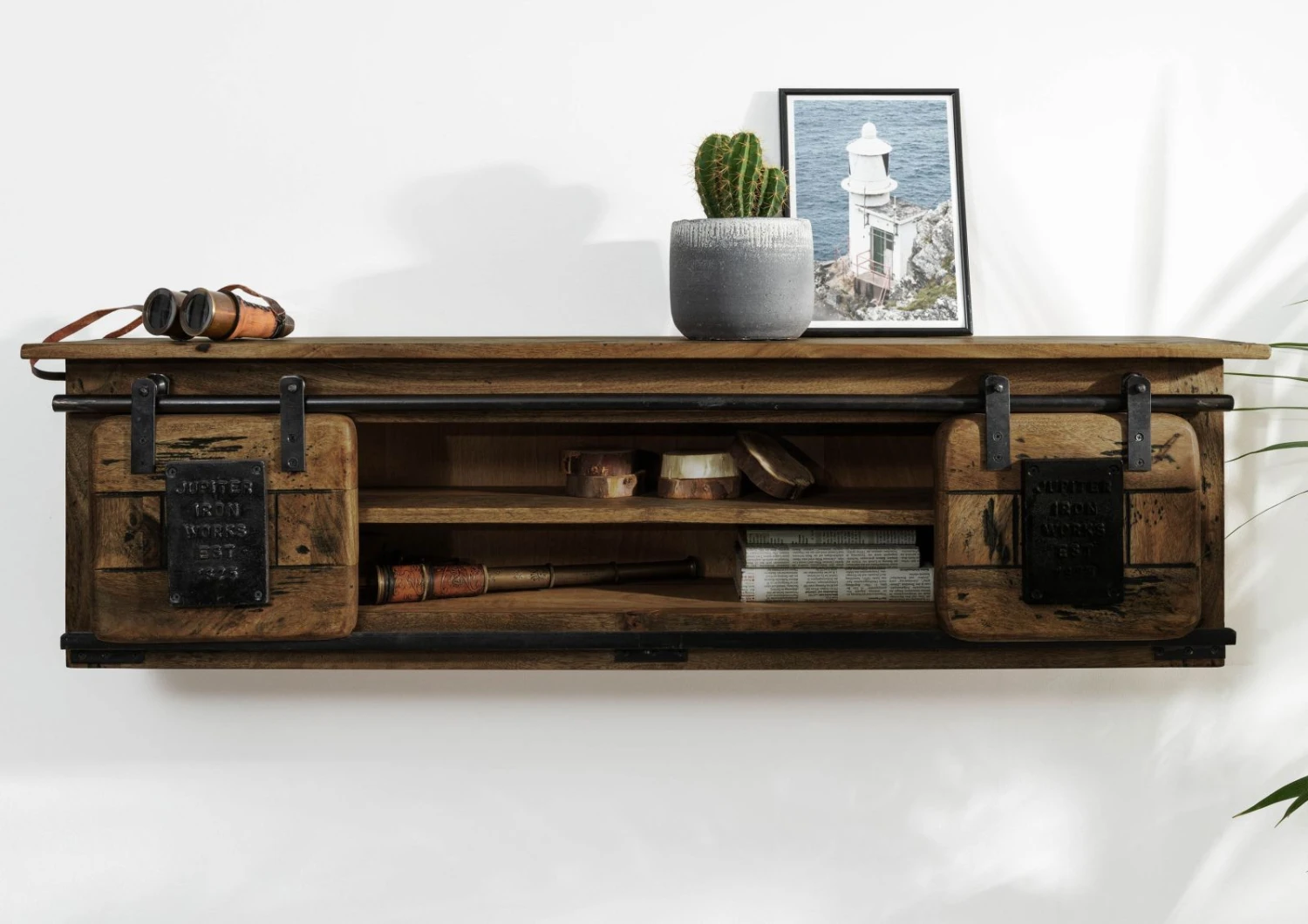 Wandregal Mango 130x25x35 Braun Lackiert RAILWAY #457 6 Wandregal Mango 130x25x35 Braun Lackiert RAILWAY #457 - immagine 4