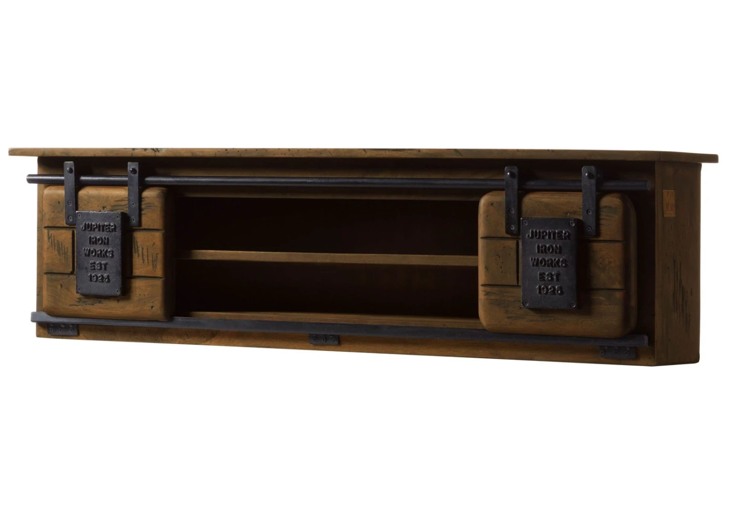 Wandregal Mango 130x25x35 Braun Lackiert RAILWAY #457 11 Wandregal Mango 130x25x35 Braun Lackiert RAILWAY #457 - immagine 9