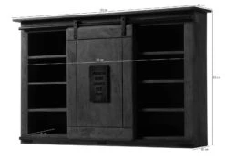 Mensola In Legno Di Mango 130x25x80 Sbiancato Laccato RAILWAY #358 -Massivmoebel24 09 350 772 3058 08