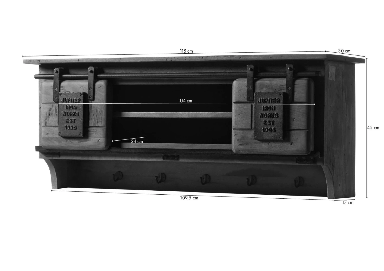 RAILWAY #159 Mensola In Legno Di Mango - Laccato / Natur 115x30x45 9 RAILWAY #159 Mensola In Legno Di Mango - Laccato / Natur 115x30x45 - immagine 7