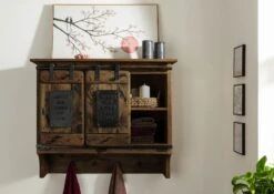 Wandgarderobe Mango 90x30x75 Braun Lackiert RAILWAY #454 14 Wandgarderobe Mango 90x30x75 Braun Lackiert RAILWAY #454 -Massivmoebel24 09 350 772 3060 03