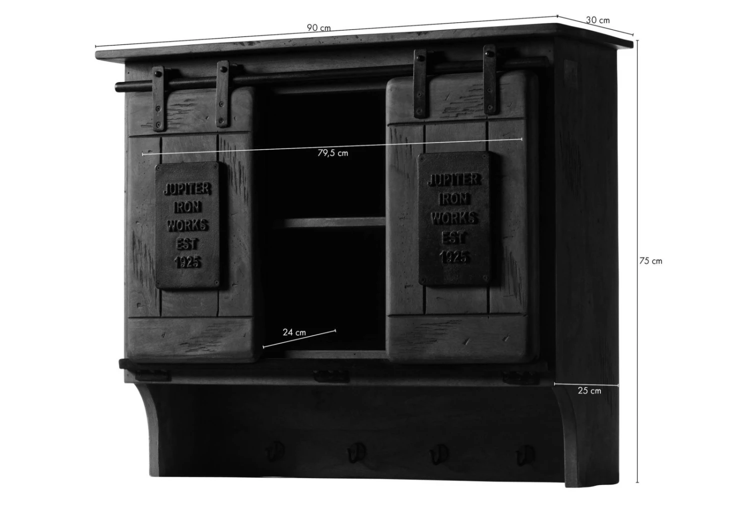 Wandgarderobe Mango 90x30x75 Braun Lackiert RAILWAY #454 10 Wandgarderobe Mango 90x30x75 Braun Lackiert RAILWAY #454 - immagine 8