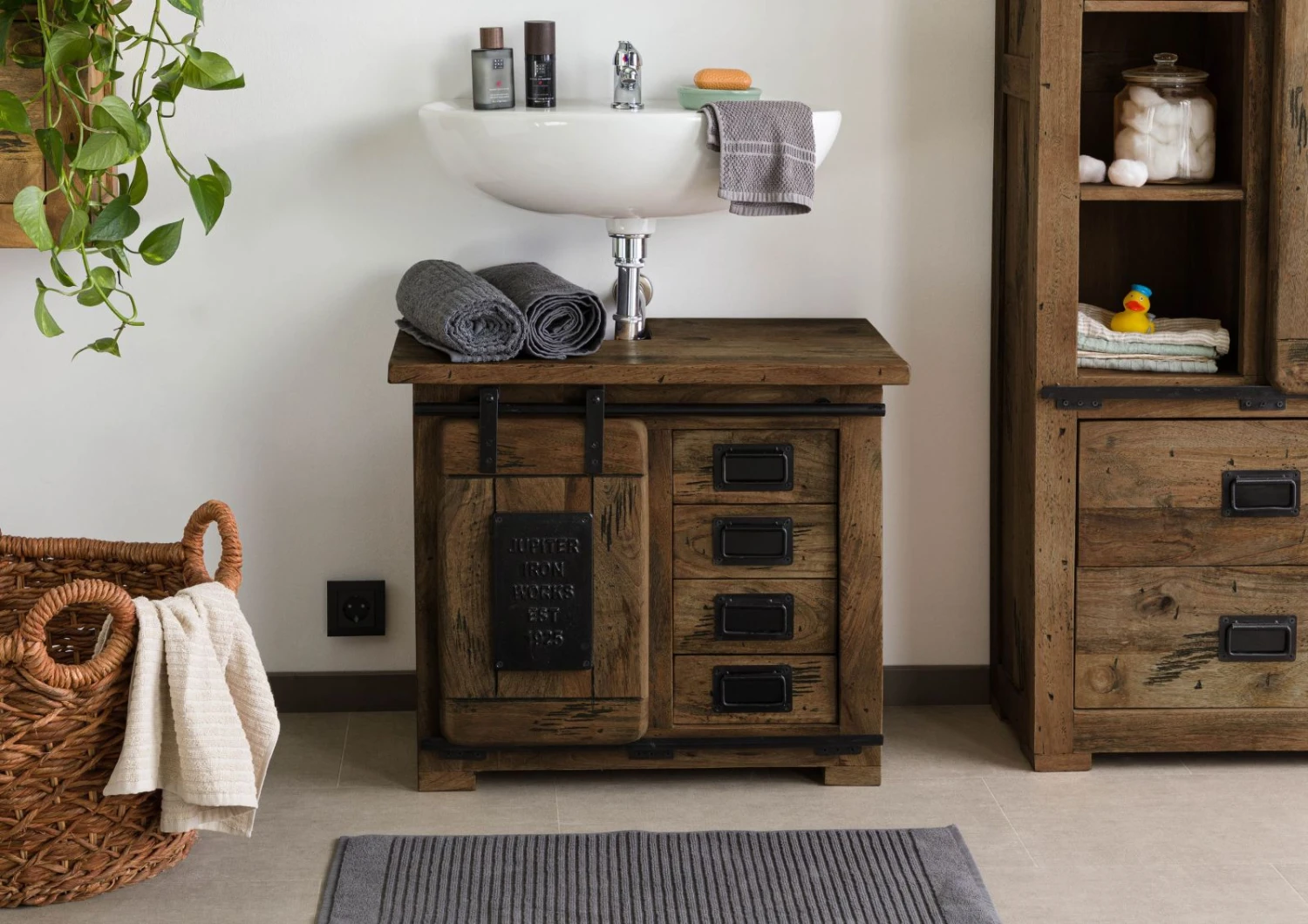 Unterschrank Mango 70x40x60 Braun Lackiert RAILWAY #482 3 Unterschrank Mango 70x40x60 Braun Lackiert RAILWAY #482