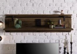 RAILWAY #491 Mensola In Legno Di Mango - Laccato / Marrone 180x25x38 -Massivmoebel24 09 350 772 3091 03