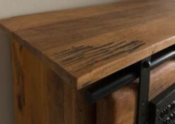 Mensola In Legno Di Mango / Legno Riciclato 115x30x45 Laccato Naturale RAILWAY LUX #150 -Massivmoebel24 09 350 773 0050 05