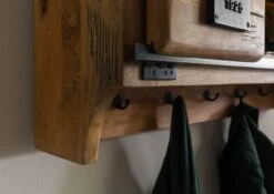 Mensola In Legno Di Mango / Legno Riciclato 115x30x45 Laccato Naturale RAILWAY LUX #150 -Massivmoebel24 09 350 773 0050 07