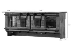 Mensola In Legno Di Mango / Legno Riciclato 115x30x45 Laccato Naturale RAILWAY LUX #150 -Massivmoebel24 09 350 773 0050 08