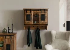 Mensola In Legno Di Mango / Legno Riciclato 90x30x75 Laccato Naturale RAILWAY LUX #151