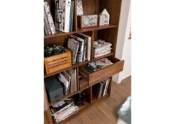 Scaffale In Legno Di Sheesham / Palissandro 102x40x205 Noble Unique Laccato SYDNEY #124 -Massivmoebel24 09 350 777 0124 4