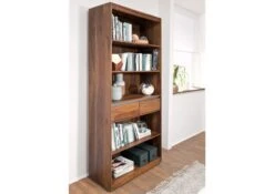 Scaffale In Legno Di Sheesham / Palissandro 90x40x205 Noble Unique Laccato SYDNEY #140 -Massivmoebel24 09 350 777 0140 2