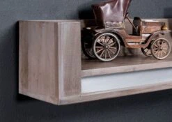 SYDNEY #208 Mensola In Legno Di Sheesham - Laccato / Smoked Oak 120x22x20 -Massivmoebel24 09 350 778 0108 4