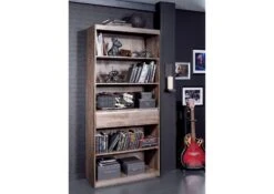 SYDNEY #240 Scaffale In Legno Di Sheesham - Laccato / Smoked Oak 90x40x205