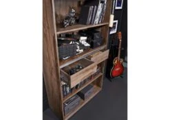 SYDNEY #240 Scaffale In Legno Di Sheesham - Laccato / Smoked Oak 90x40x205 11 SYDNEY #240 Scaffale In Legno Di Sheesham - Laccato / Smoked Oak 90x40x205 -Massivmoebel24 09 350 778 0140 4