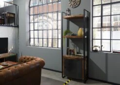 Scaffale In Legno Di Legno Riciclato 70x40x200 Multicolore Laccato INDUSTRIAL #44