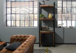 Scaffale In Legno Di Legno Riciclato 70x40x200 Multicolore Laccato INDUSTRIAL #44 -Massivmoebel24 09 350 811 0041 3