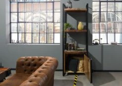 Scaffale In Legno Di Legno Riciclato 70x40x200 Multicolore Laccato INDUSTRIAL #44 -Massivmoebel24 09 350 811 0041 4