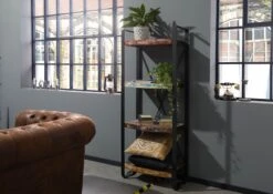 Scaffale In Legno Di Legno Riciclato 60x35x150 Multicolore Laccato INDUSTRIAL #45