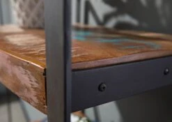 Scaffale In Legno Di Legno Riciclato 60x35x150 Multicolore Laccato INDUSTRIAL #45 -Massivmoebel24 09 350 811 0042 5