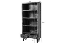 SIXTIES #107 Scaffale In Legno Riciclato - Laccato / Multicolore 90x35x180 -Massivmoebel24 09 350 815 0007 8