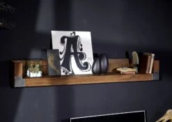 Mensola In Legno Di Mango 180x22x24 Marrone Laccato AMSTERDAM #22