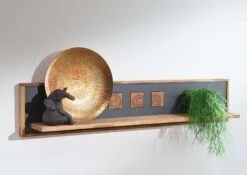 Mensola In Legno Di Sheesham / Palissandro 108x22x30 Marrone Tinto TURIN #19