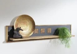 Mensola In Legno Di Sheesham / Palissandro 150x22x30 Marrone Tinto TURIN #04 -Massivmoebel24 09 350 878 0004 10 1