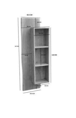 Mensola In Legno Di Acacia 50x22x147 Acacia Naturale Laccato PURE ACACIA #101 -Massivmoebel24 09 350 886 0101 8