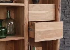 Scaffale In Legno Di Acacia 142x45x147 Acacia Naturale Laccato PURE ACACIA #112 -Massivmoebel24 09 350 886 0112 6