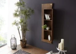 Mensola In Legno Di Acacia 50x22x147 Marrone Laccato PURE ACACIA #201