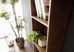 Mensola In Legno Di Acacia 50x22x147 Marrone Laccato PURE ACACIA #201 12 Mensola In Legno Di Acacia 50x22x147 Marrone Laccato PURE ACACIA #201 -Massivmoebel24 09 350 886 2001 5