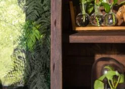 Scaffale In Legno Di Acacia 81x45x204 Marrone Laccato PURE ACACIA #206 -Massivmoebel24 09 350 886 2006 4