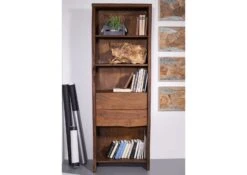 Scaffale In Legno Di Acacia 71x45x204 Marrone Laccato PURE ACACIA #211 -Massivmoebel24 09 350 886 2011 3