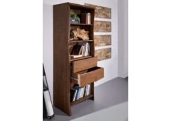 Scaffale In Legno Di Acacia 71x45x204 Marrone Laccato PURE ACACIA #211 -Massivmoebel24 09 350 886 2011 4