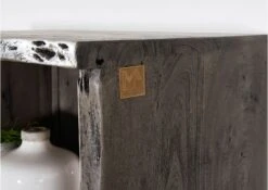 Scaffale In Legno Di Acacia 71x45x204 Grigio Scuro Laccato PURE ACACIA #409 -Massivmoebel24 09 350 886 4009 4