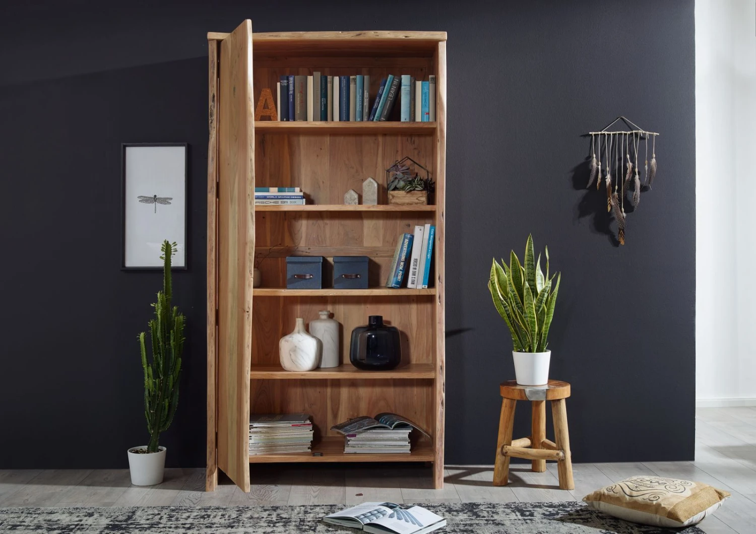 Scaffale In Legno Di Acacia 105x45x204 Acacia Naturale Laccato PURE ACACIA #710 5 Scaffale In Legno Di Acacia 105x45x204 Acacia Naturale Laccato PURE ACACIA #710 - immagine 3