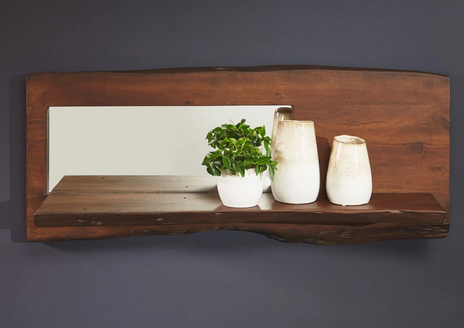 Mensola In Legno Di Acacia 121x22x38 Marrone Laccato PURE ACACIA #805 4 Mensola In Legno Di Acacia 121x22x38 Marrone Laccato PURE ACACIA #805 - immagine 2