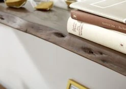 Mensola In Legno Di Acacia 165x22x38 Marrone Laccato PURE ACACIA #806 -Massivmoebel24 09 350 886 8006 4