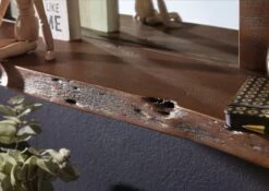 Mensola In Legno Di Acacia 101x22x38 Marrone Laccato PURE ACACIA #807 -Massivmoebel24 09 350 886 8007 4