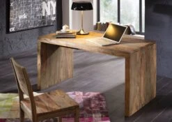 Scrivania In Legno Di Sheesham / Palissandro 148x75x78 Grigio Scuro Oliato NATURE GREY #710