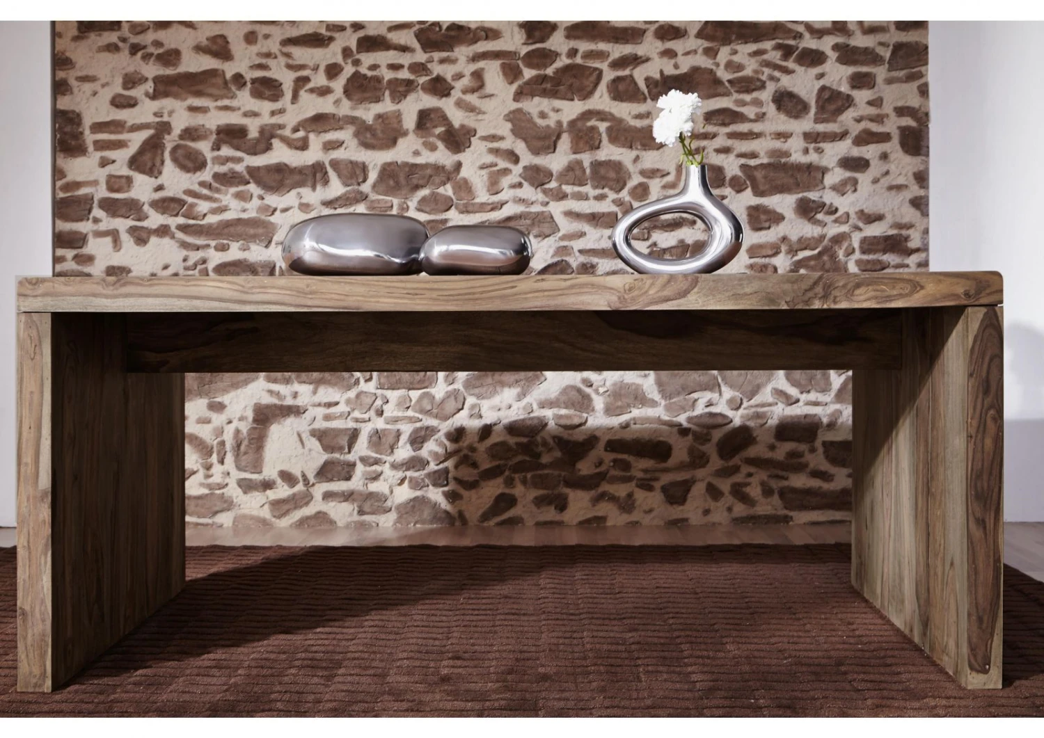 Scrivania In Legno Di Sheesham / Palissandro 178x90x78 Grigio Scuro Oliato NATURE GREY #711 5 Scrivania In Legno Di Sheesham / Palissandro 178x90x78 Grigio Scuro Oliato NATURE GREY #711 - immagine 3