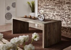 Scrivania In Legno Di Sheesham / Palissandro 200x90x77 Grigio Scuro Oliato NATURE GREY #712