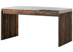 Scrivania In Legno Di Sheesham / Palissandro 150x70x76 Grigio Scuro Oliato TAMBORA #780 -Massivmoebel24 09 360 556 1080 11