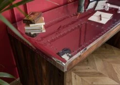 Scrivania In Legno Di Sheesham / Palissandro 150x70x76 Grigio Scuro Oliato TAMBORA #780 -Massivmoebel24 09 360 556 1080 7