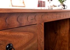 Scrivania In Legno Di Acacia 180x80x74 Miele Dorato Laccato OXFORD #0529 -Massivmoebel24 09 360 610 0P21 6