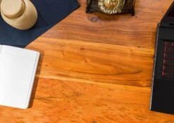 Scrivania In Legno Di Acacia 140x64x80 Miele Dorato Laccato OXFORD #0511 -Massivmoebel24 09 360 610 0P34 7