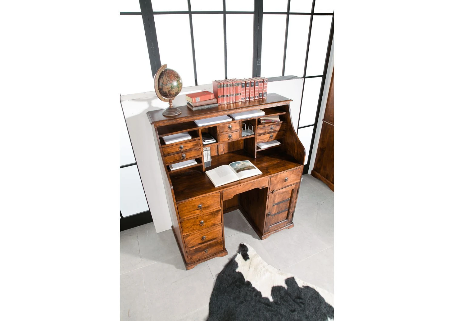 OXFORD #0516 Scrivania In Legno Di Acacia - Laccato / Miele 128x58x138 4 OXFORD #0516 Scrivania In Legno Di Acacia - Laccato / Miele 128x58x138 - immagine 2