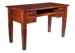 Scrivania In Legno Di Acacia 130x60x77 Nougat Laccato OXFORD #506 -Massivmoebel24 09 360 620 0P24 9