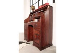 OXFORD #516 Scrivania In Legno Di Acacia - Laccato / Nougat 128x58x138 -Massivmoebel24 09 360 620 0P39 3