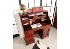 OXFORD #516 Scrivania In Legno Di Acacia - Laccato / Nougat 128x58x138 -Massivmoebel24 09 360 620 0P39 4