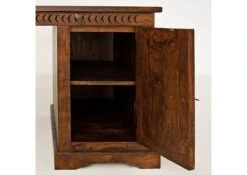 Scrivania In Legno Di Acacia 150x85x76 Nougat Laccato OXFORD #420 -Massivmoebel24 09 360 620 4519 3